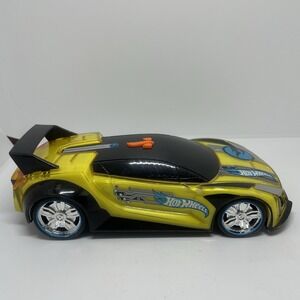 Hot Wheels Toy 10" Hyper Racer flashing‎ lights &sounds yellow Cool In The Dark